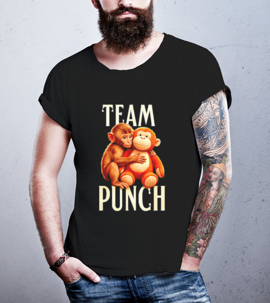 Baby Monkey Team Punch Cartoon T-Shirt