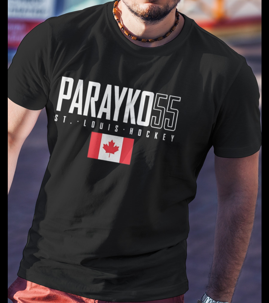 Parayko 55 St. Louis Hockey Canada Flag T-Shirt