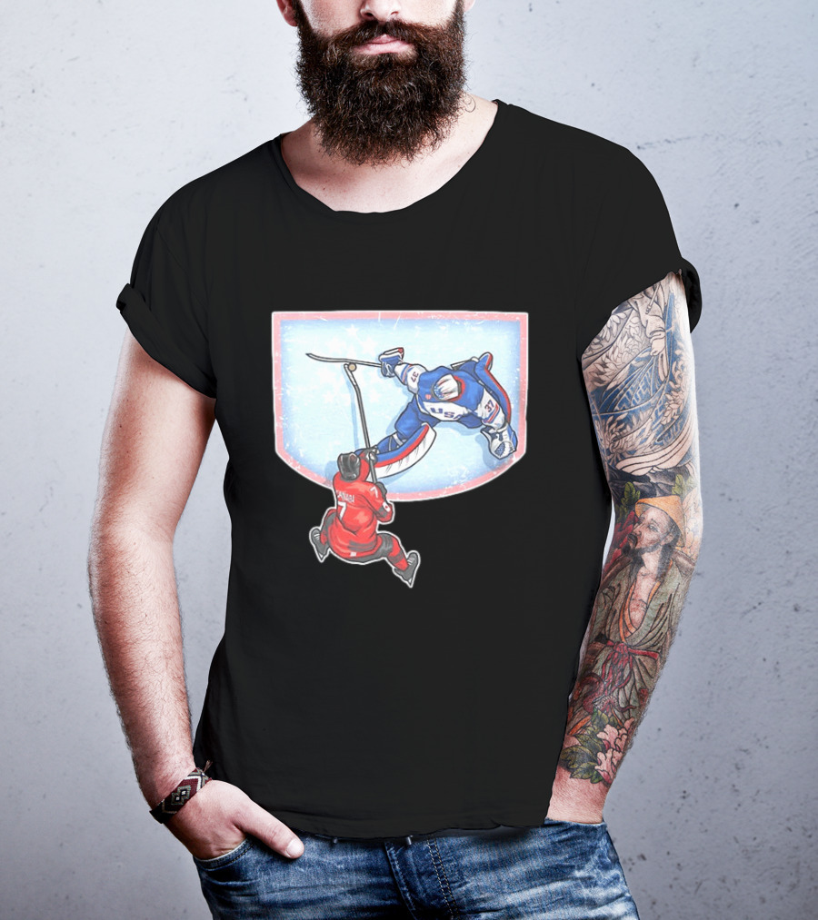 Connor Hellebuyck 2026 Winter Olympics USA Hockey Goalie Save Event T-Shirt