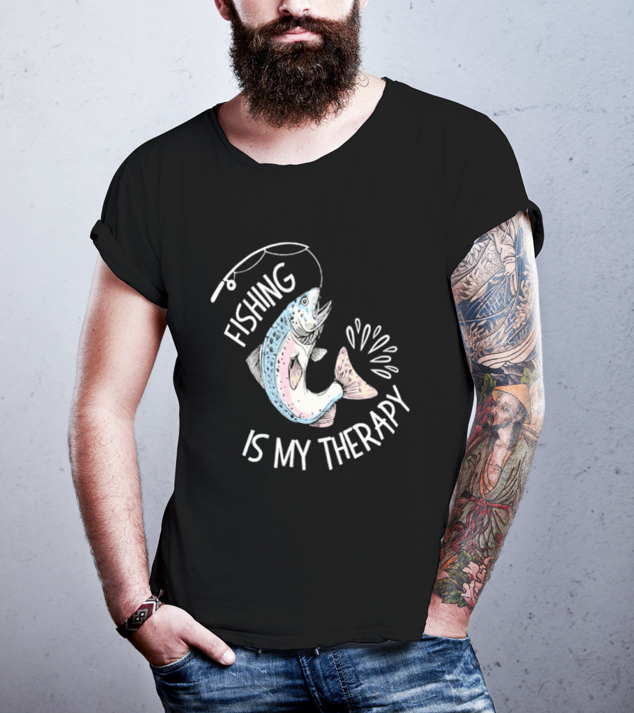 Fishing Is My Therapy Rainbow Trout Splash T-Shirt