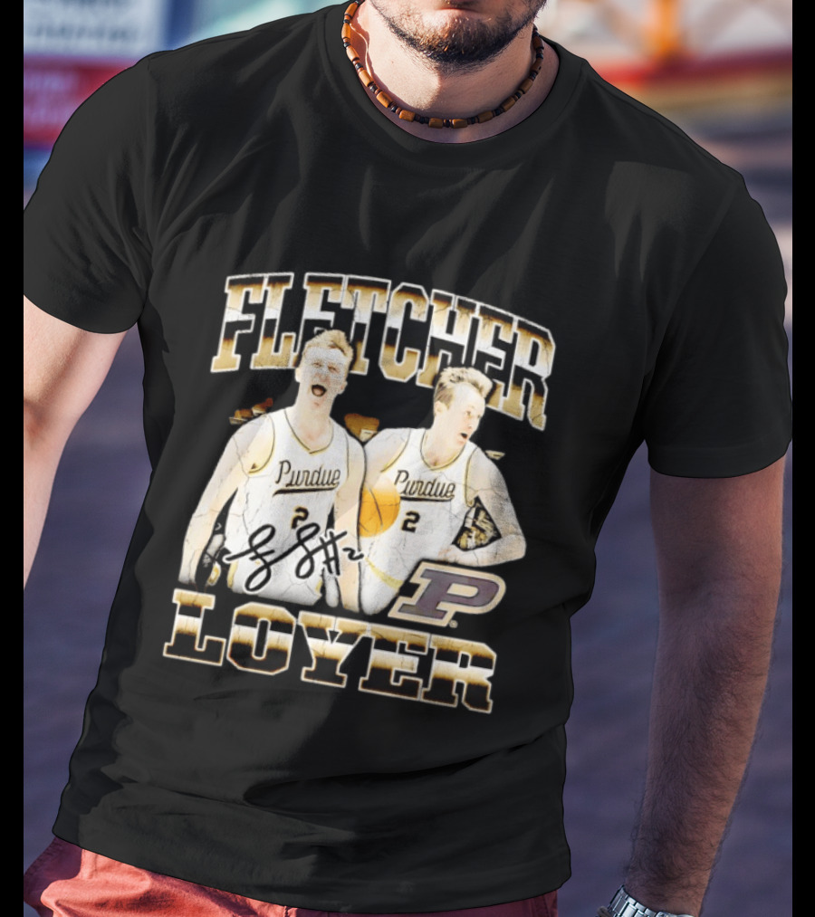 Purdue Boilermakers Fletcher Loyer Basketball Number 2 Signature T-Shirt