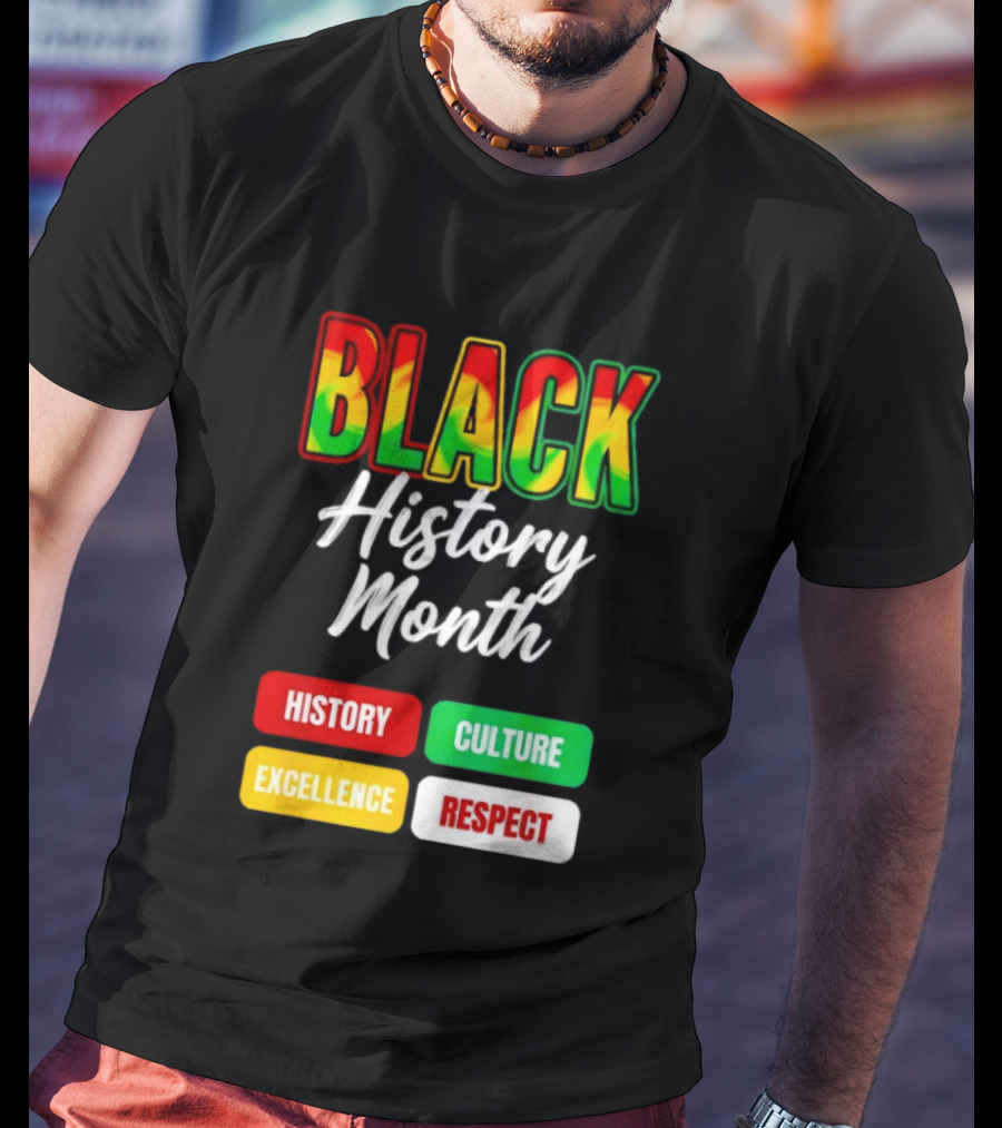 BLACK History Month History Culture Excellence Respect T-Shirt