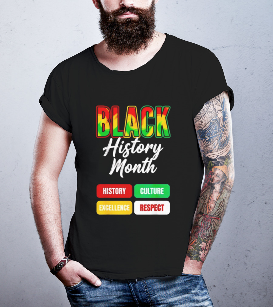 BLACK History Month History Culture Excellence Respect T-Shirt