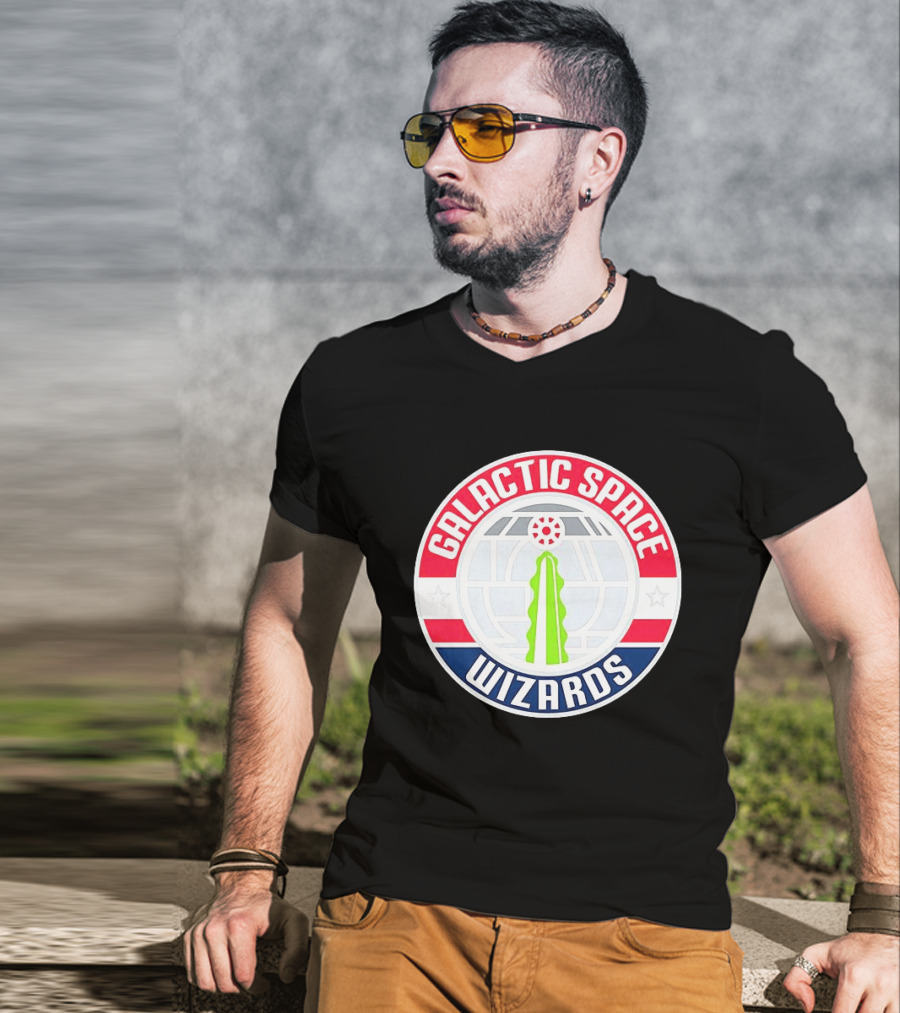 Galactic Space Wizards Iconic Sci Fi Emblem Magic Force Motif T-Shirt