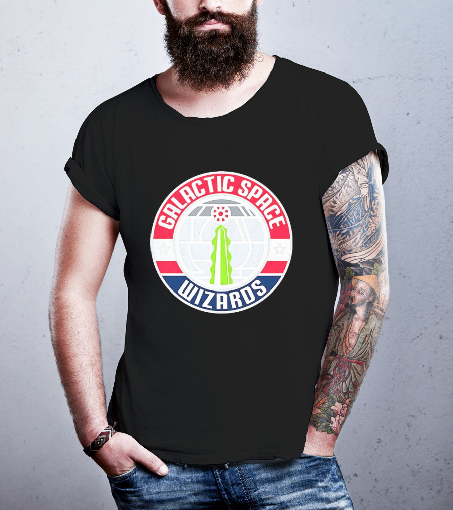 Galactic Space Wizards Iconic Sci Fi Emblem Magic Force Motif T-Shirt