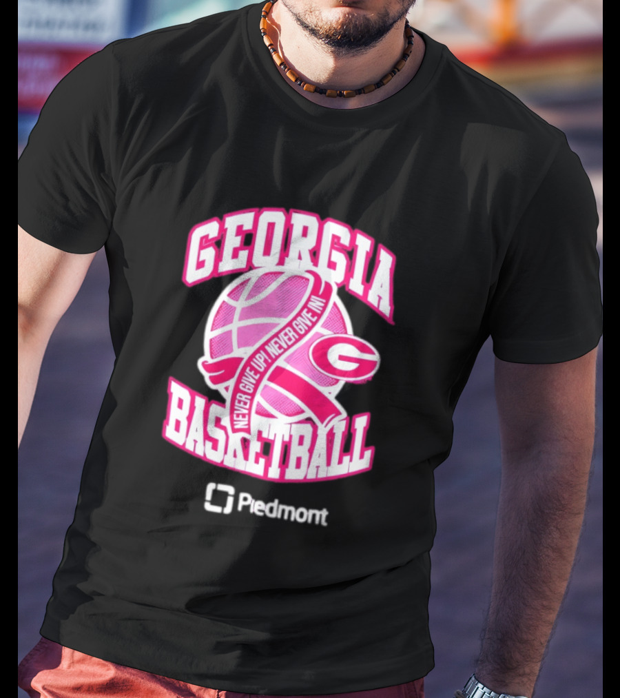 Georgia Bulldogs Never Give Up Never Give In Women's Basketball T-Shirt