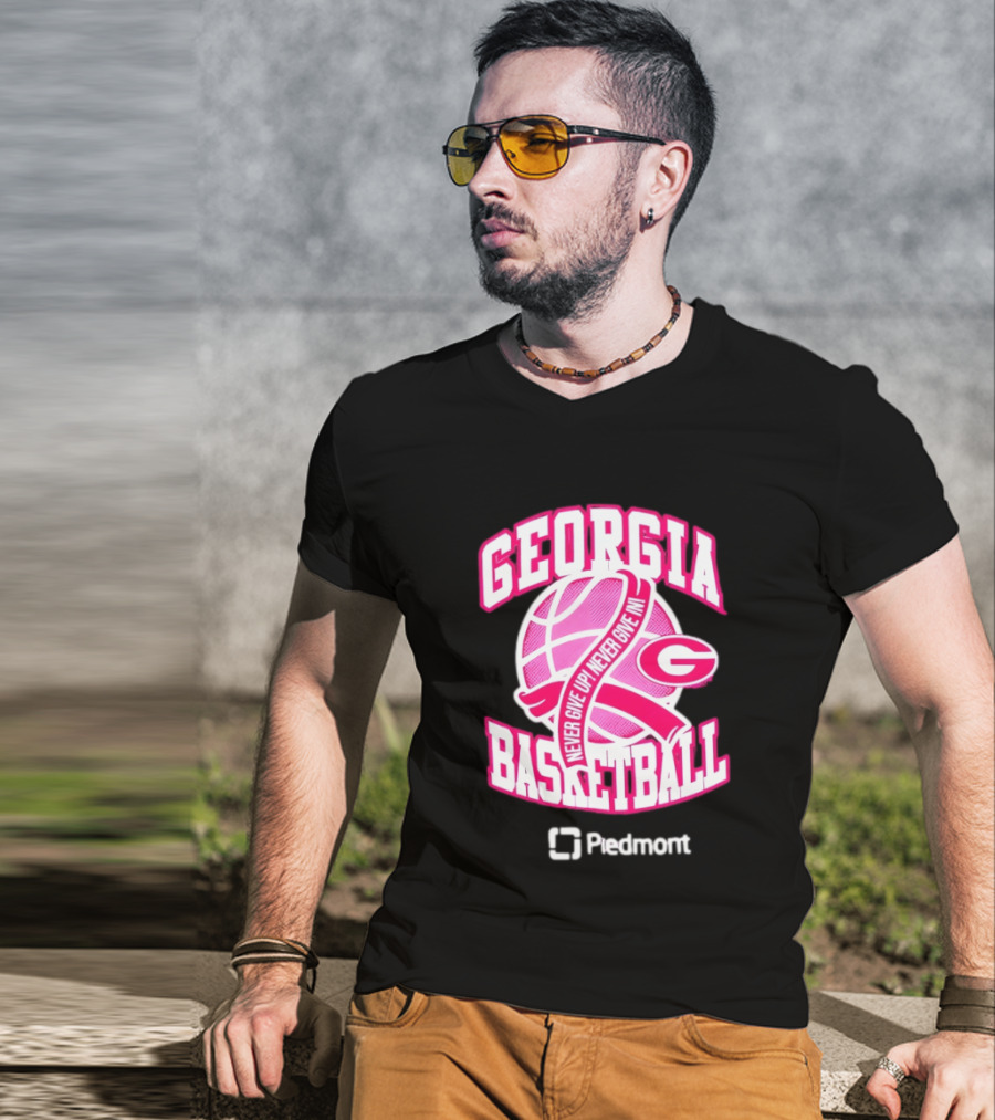 Georgia Bulldogs Never Give Up Never Give In Women's Basketball T-Shirt