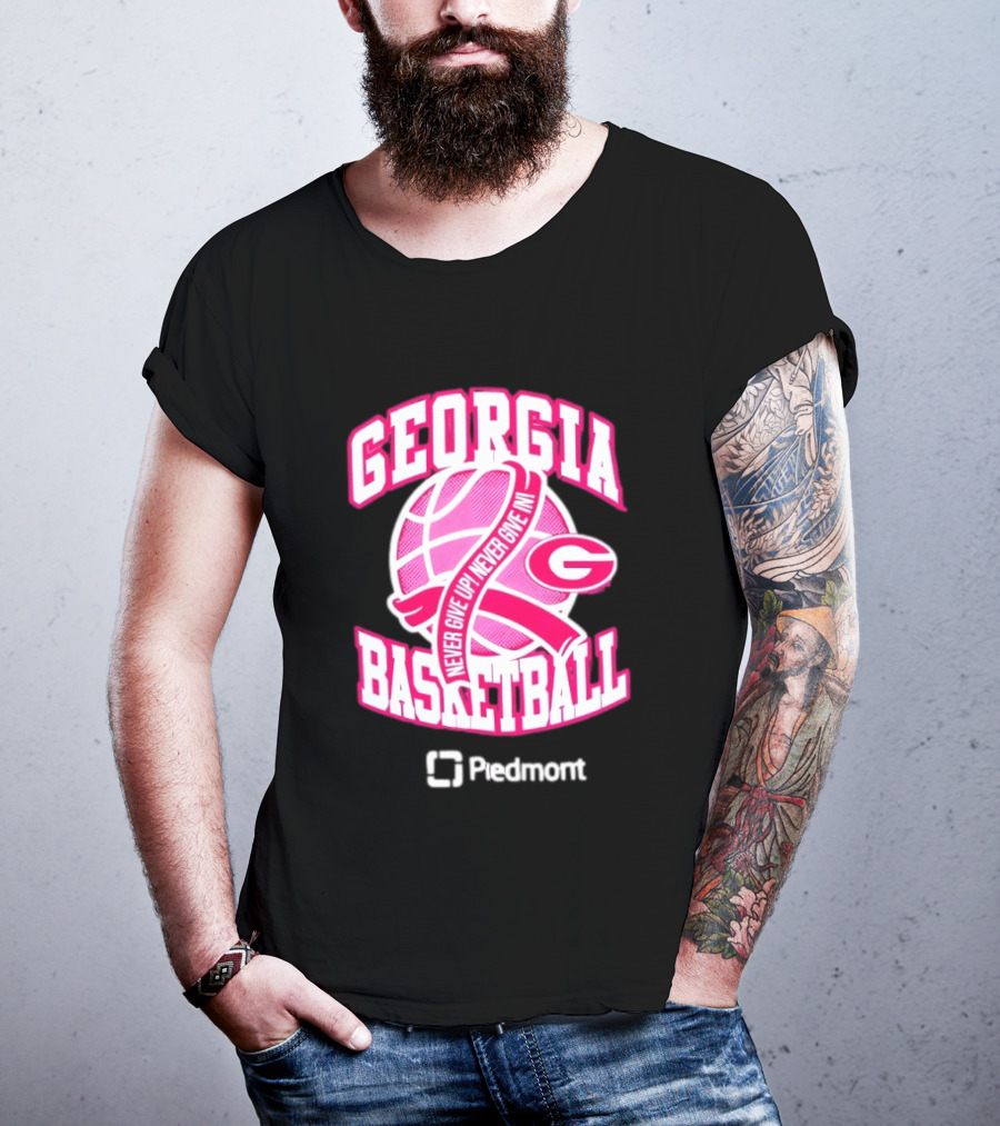 Georgia Bulldogs Never Give Up Never Give In Women's Basketball T-Shirt