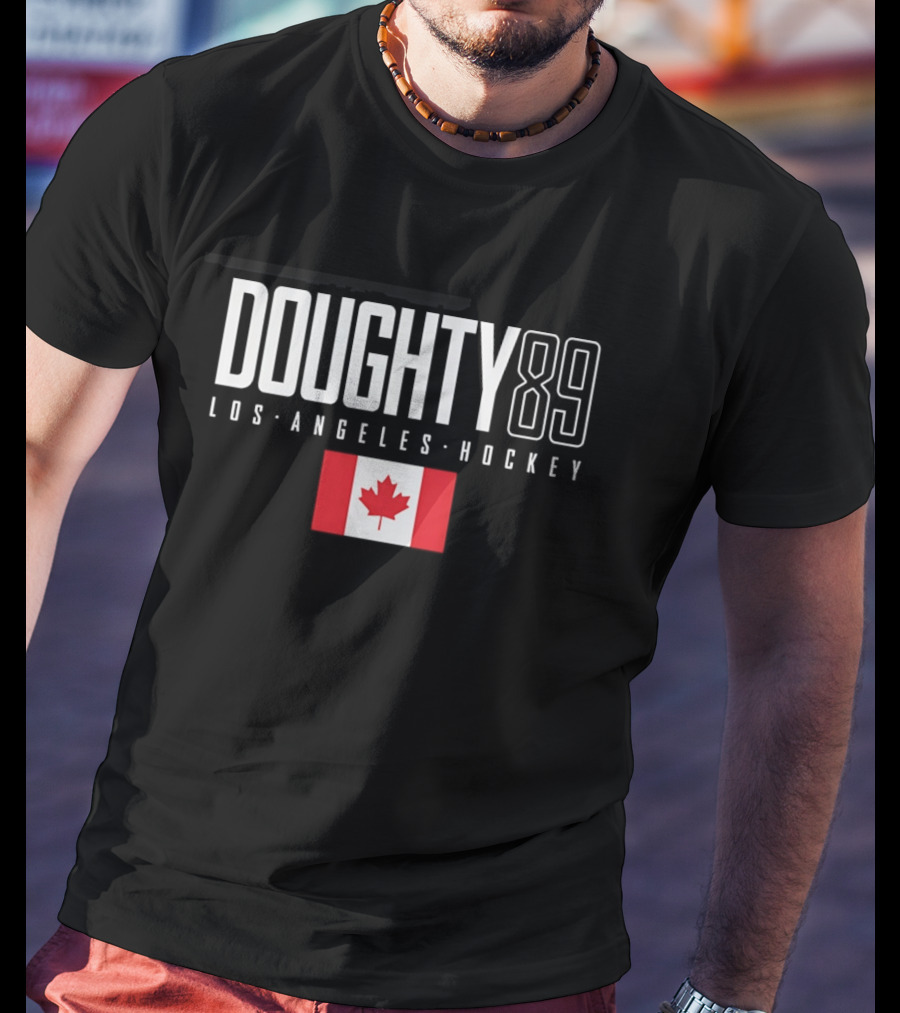 Doughty 89 Los Angeles Hockey Canada Flag T-Shirt