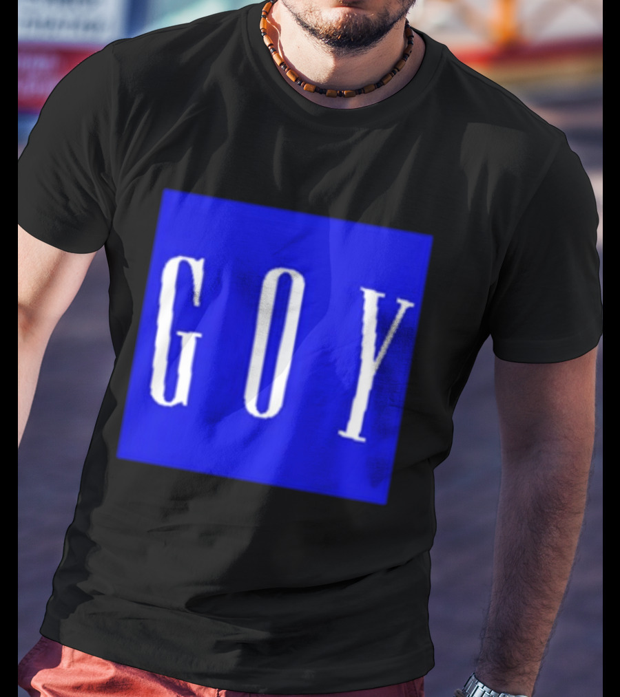 GOY Blue Bold Text Minimalist T-Shirt