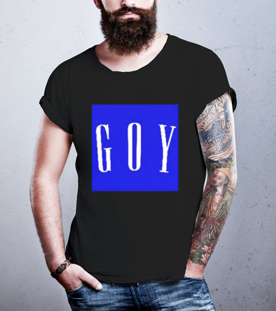 GOY Blue Bold Text Minimalist T-Shirt
