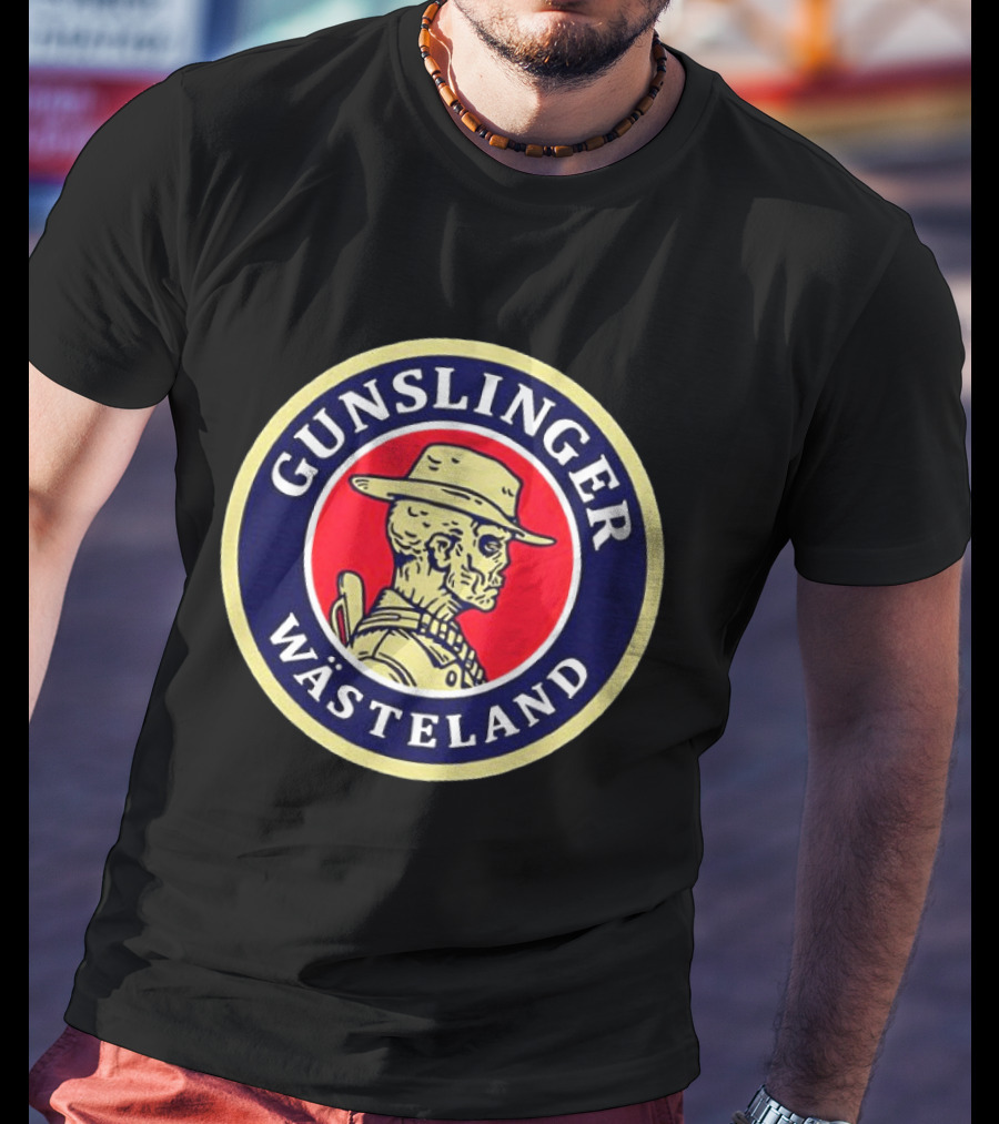 Gunslinger Wasteland Vintage Cowboy Skull T-Shirt