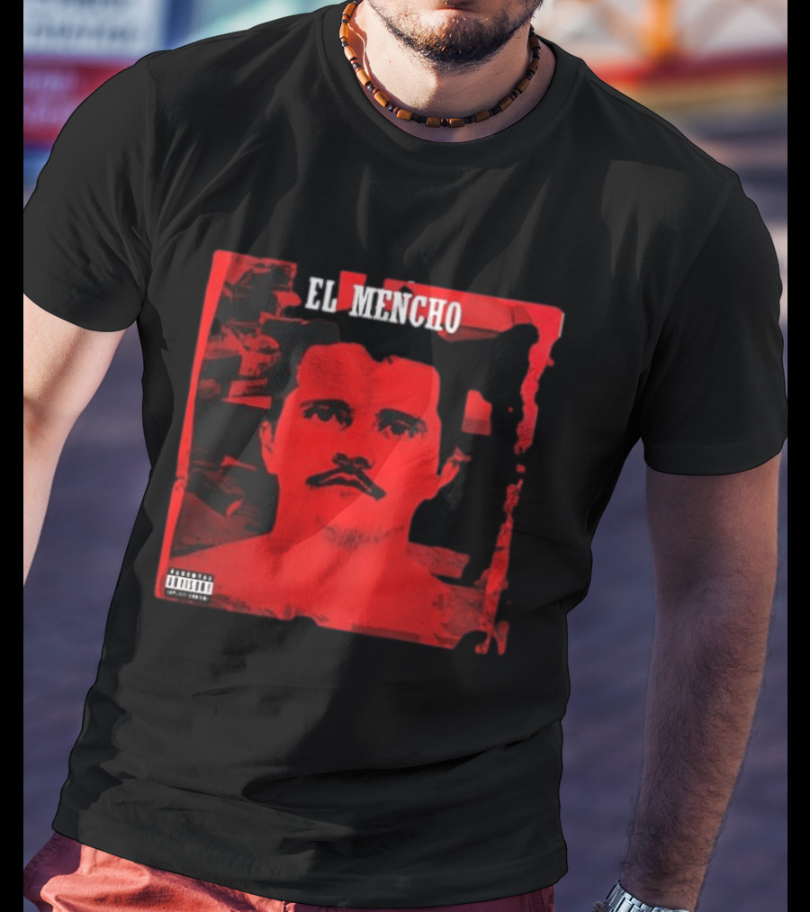 El Mencho CJNG Red Portrait Explicit Content T-Shirt