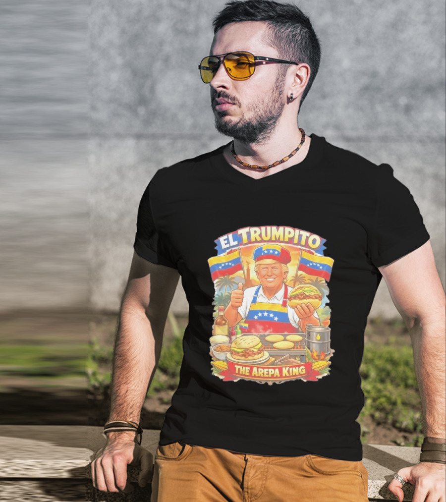 El Trumpito The Arepa King Venezuela Flag BBQ Cooking Image T-Shirt