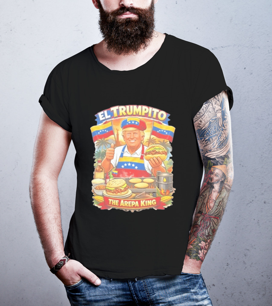El Trumpito The Arepa King Venezuela Flag BBQ Cooking Image T-Shirt