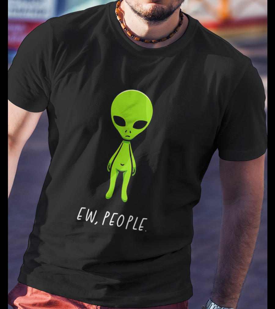 Ew People Green Alien Saucer Eyed T-Shirt