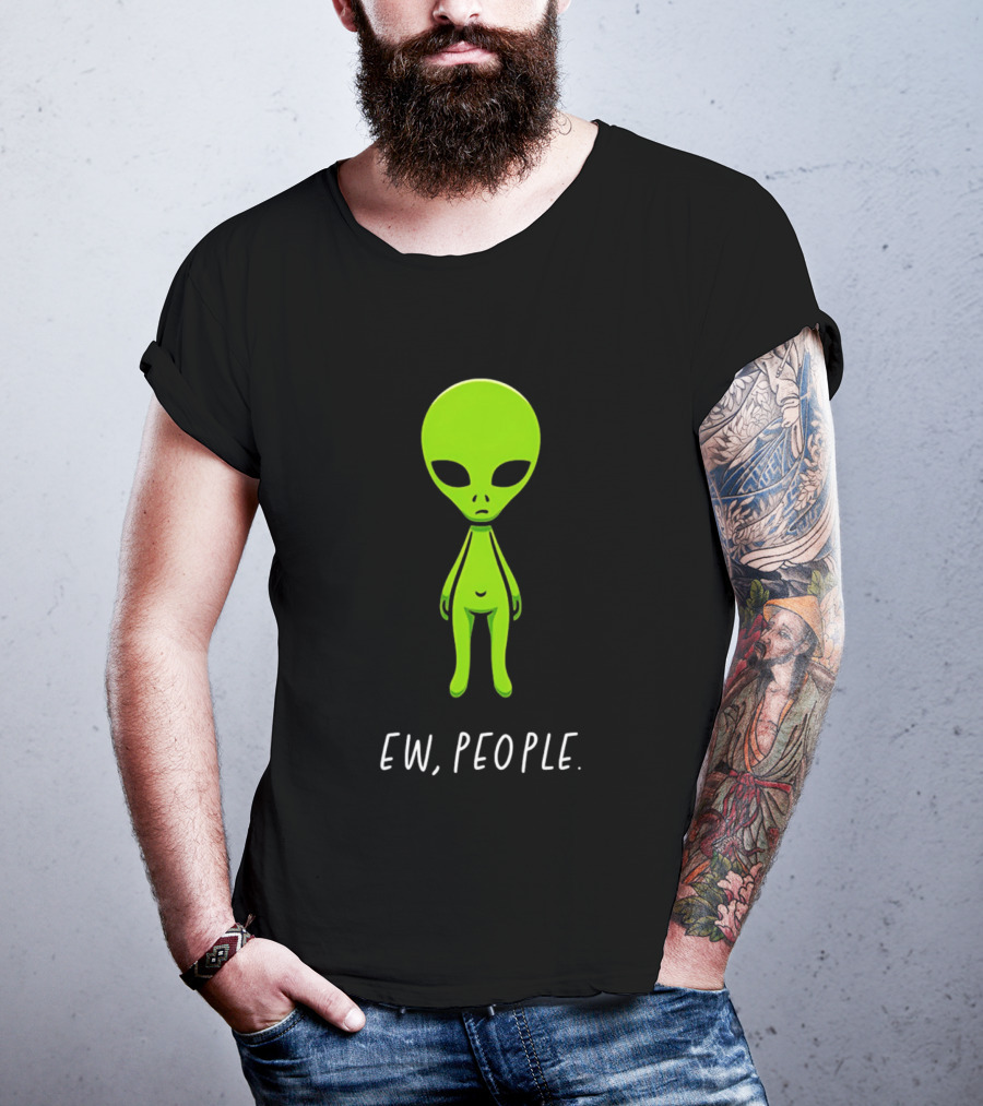 Ew People Green Alien Saucer Eyed T-Shirt
