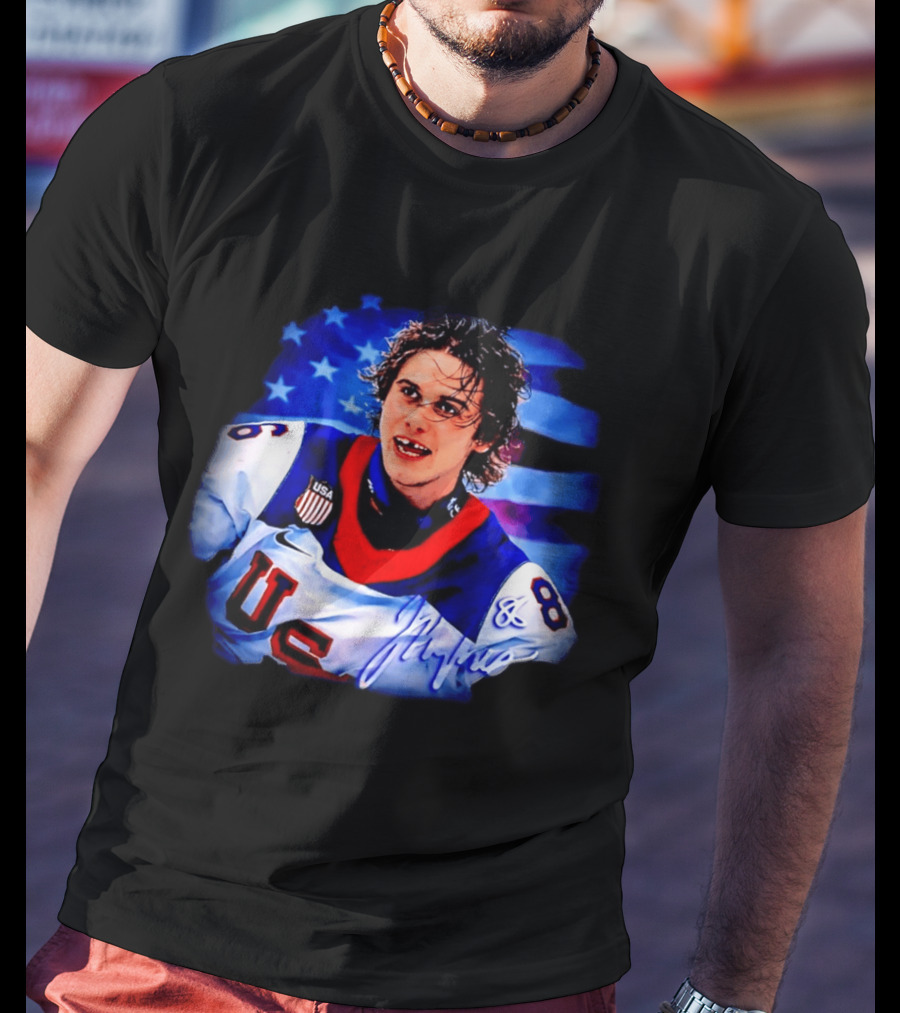 Jack Hughes US Flag Team USA Winter Olympics 2026 T-Shirt