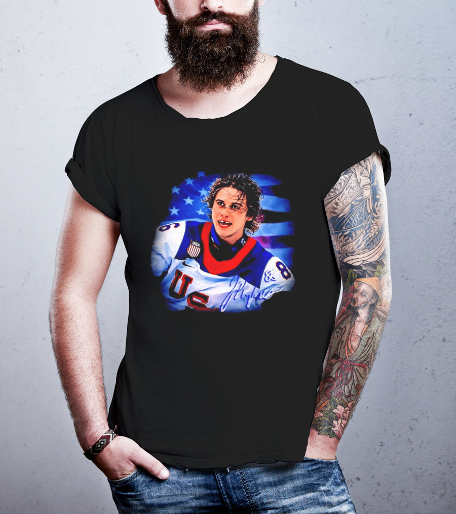 Jack Hughes US Flag Team USA Winter Olympics 2026 T-Shirt