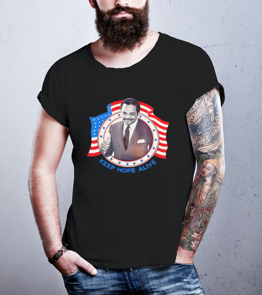Jackson Jesse Keep Hope Alive Patriotic American Flag Stars T-Shirt