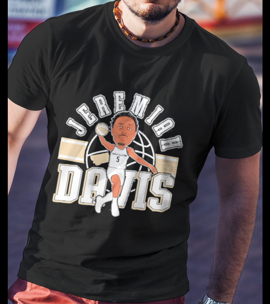 Jeremiah Davis Basketball Caricature Montana State Bobcats '26 T-Shirt