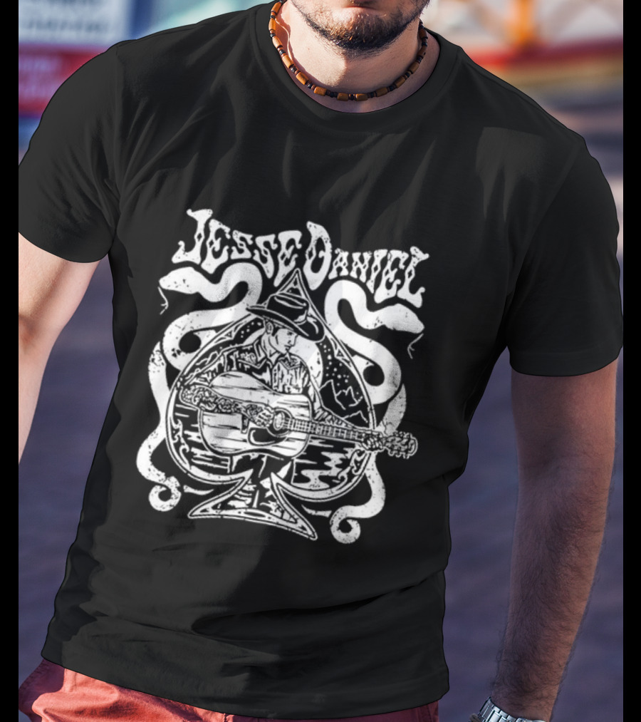 Jesse Daniel Country Music Cowboy Guitar Snake T-Shirt