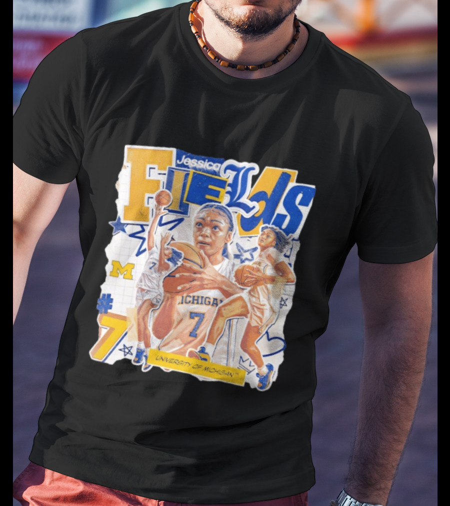 Jessica Fields University Of Michigan Basketball Number 7 T-Shirt