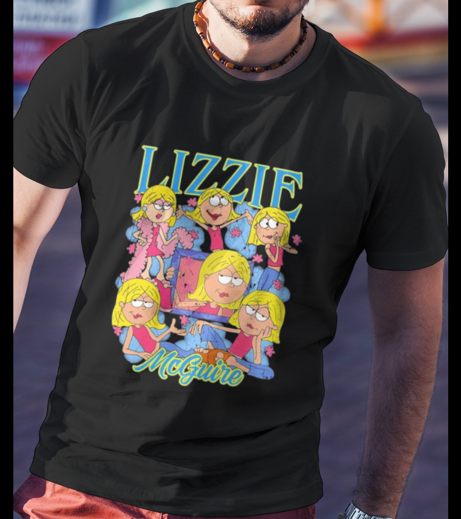 Lizzie McGuire Cartoon Characters Graphic Featuring Lizzie T-Shirt