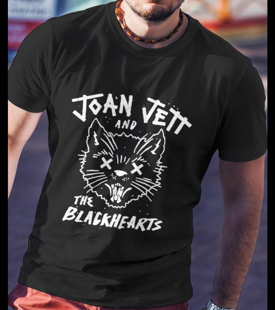 Joan Jett And The Blackhearts Illustrated Cat T-Shirt