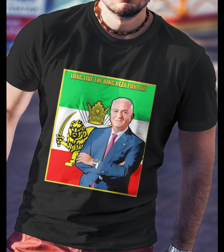 Long Live The King Reza Pahlavi Iranian Flag Lion T-Shirt