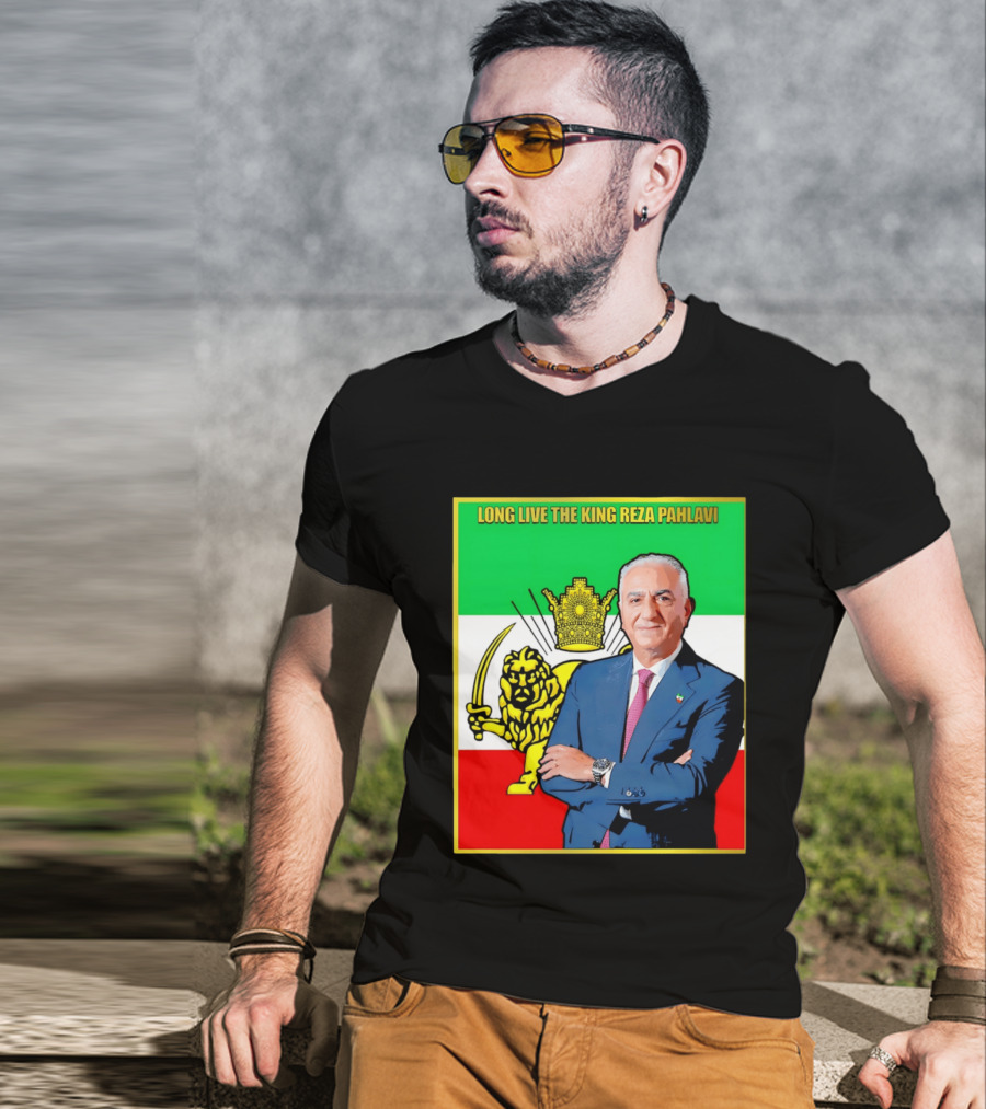 Long Live The King Reza Pahlavi Iranian Flag Lion T-Shirt