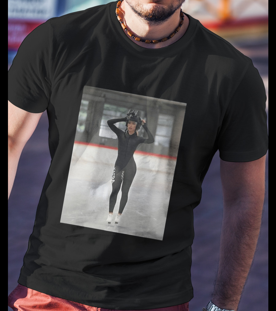 Jutta Leerdam Speed Skating Night Vision Helmet And Suit Ice Rink T-Shirt