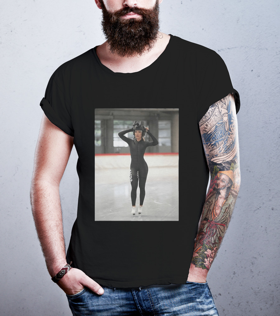 Jutta Leerdam Speed Skating Night Vision Helmet And Suit Ice Rink T-Shirt