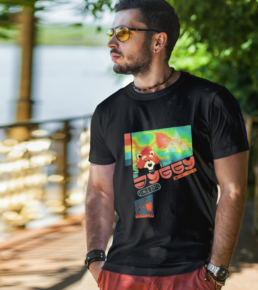 Jyggy Adventuring Since 2012 Red Panda Adventure Seeker Triangles T-Shirt