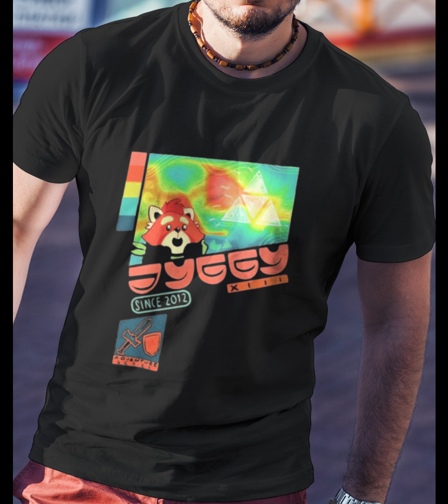 Jyggy Adventuring Since 2012 Red Panda Adventure Seeker Triangles T-Shirt
