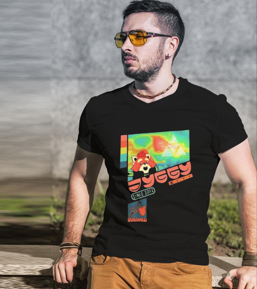 Jyggy Adventuring Since 2012 Red Panda Adventure Seeker Triangles T-Shirt