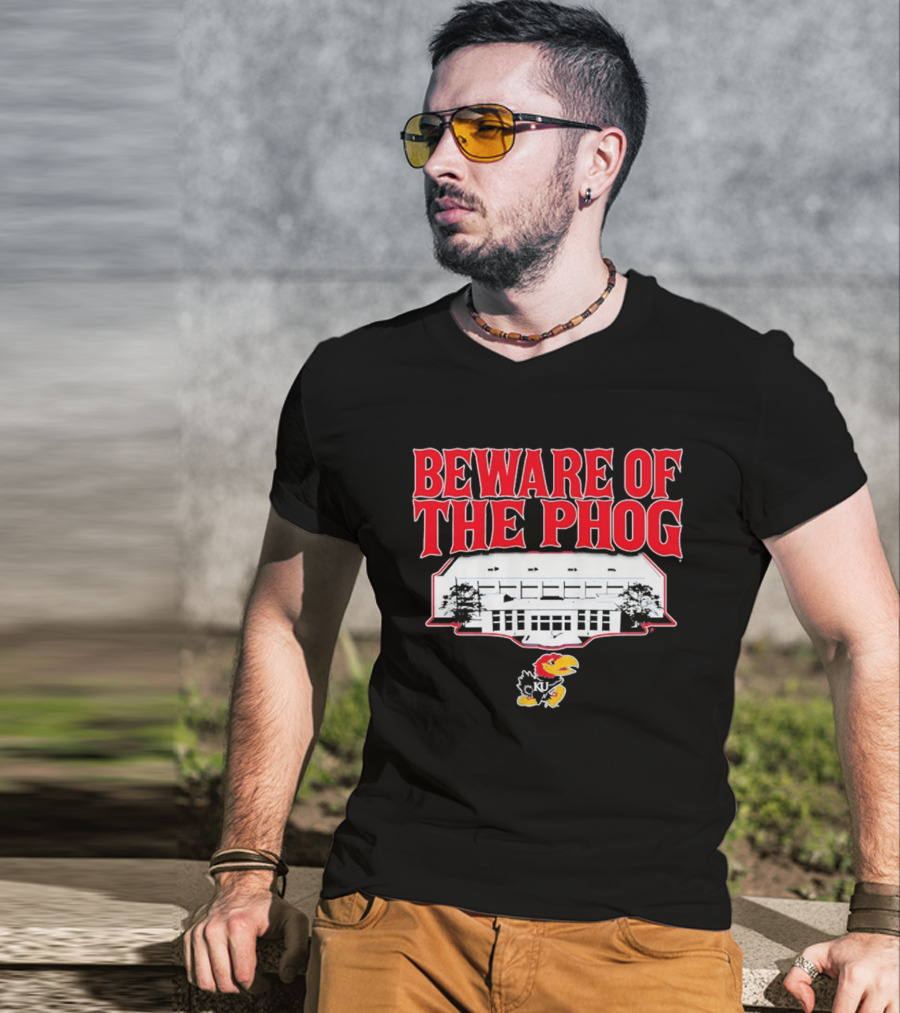 Beware Of The Phog Kansas Basketball Stadium Jayhawk T-Shirt