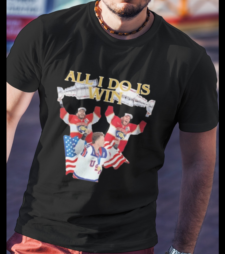 All I Do Is Win Matthew Tkachuk USA Hockey Panthers Flag T-Shirt