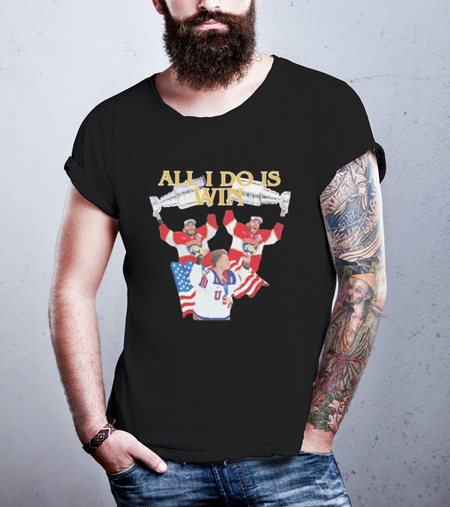 All I Do Is Win Matthew Tkachuk USA Hockey Panthers Flag T-Shirt