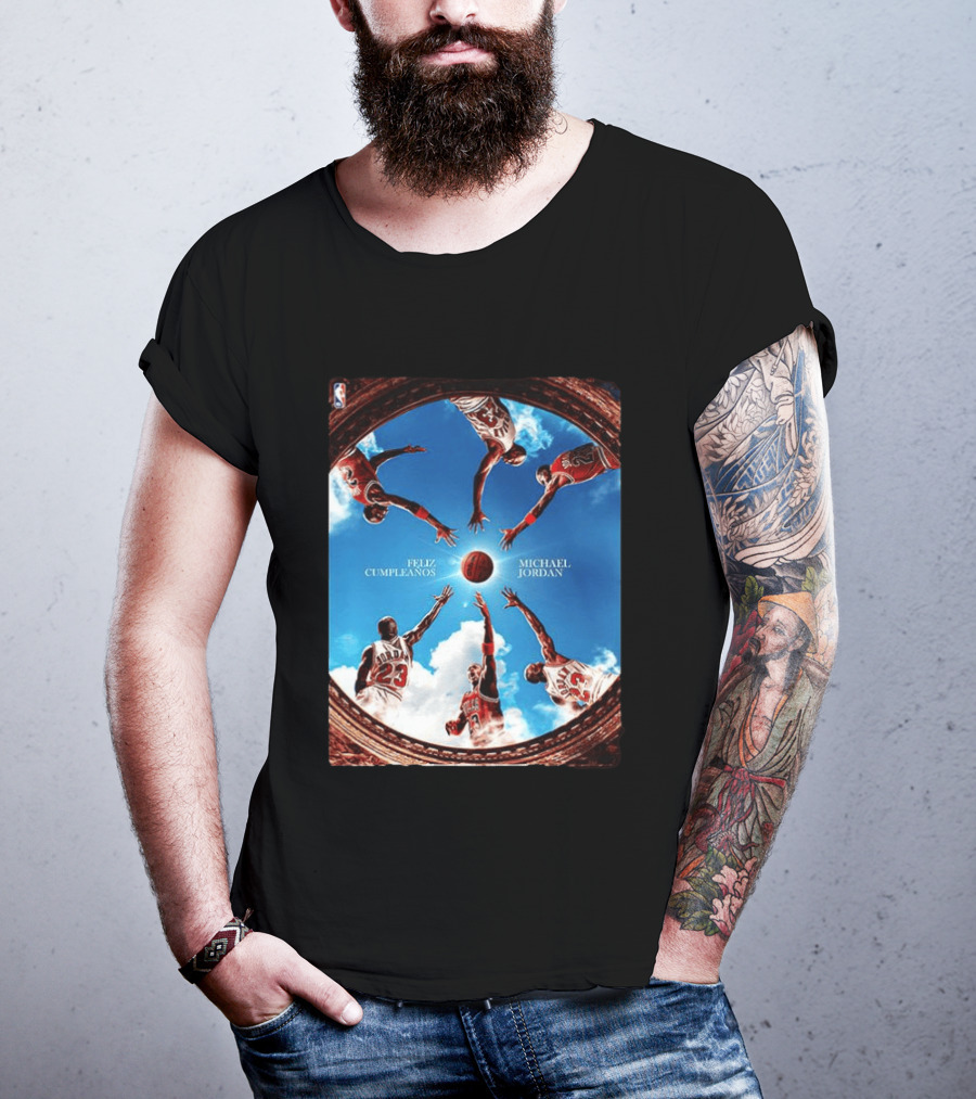 Feliz Cumpleaños Michael Jordan Basketball Reach Sky 23 T-Shirt