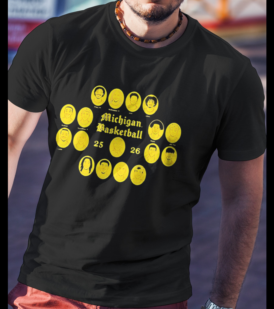 Michigan Basketball 25 26 Roster Featuring College Team Players T-Shirt