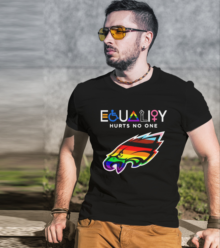 Philadelphia Eagles Equality Hurts No One With Rainbow Pride T-Shirt