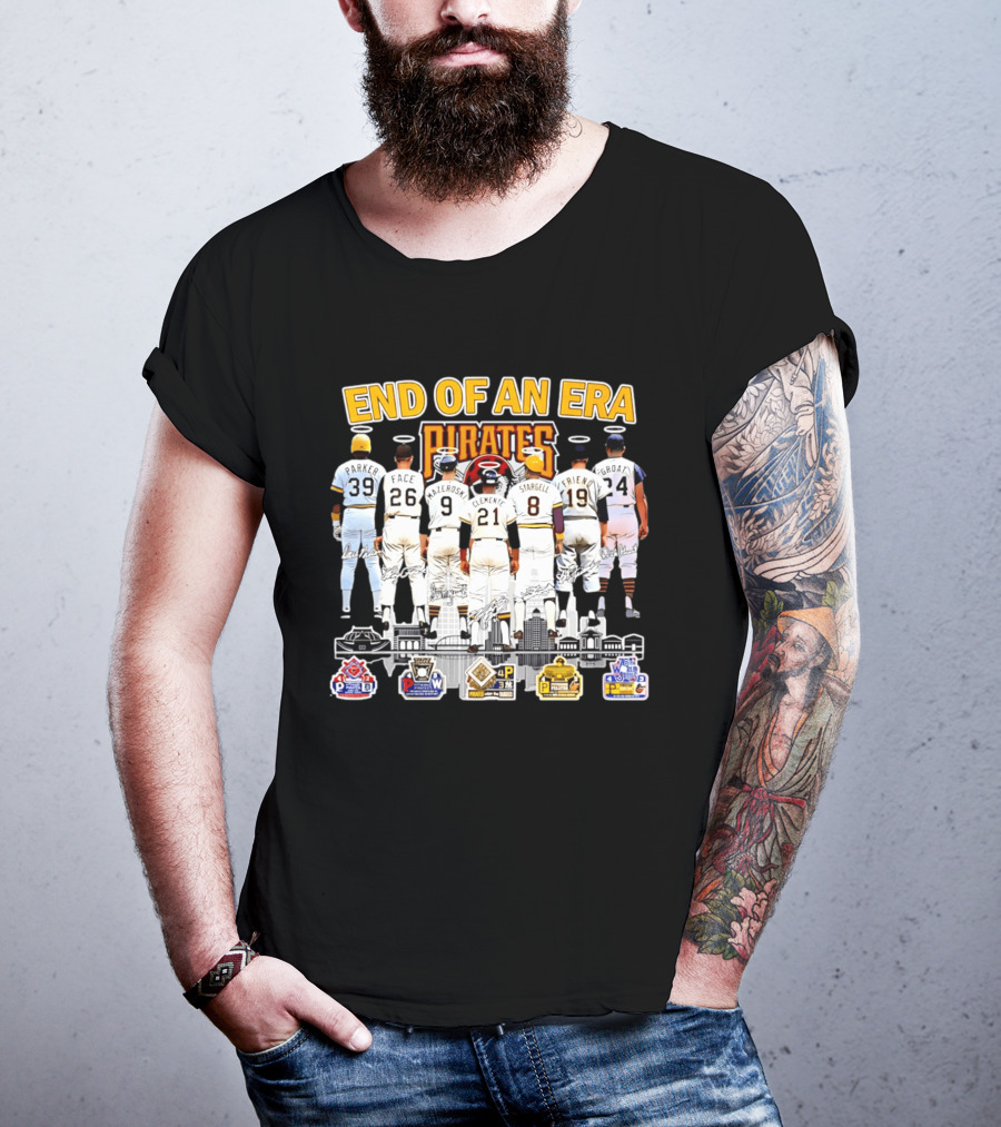 End Of An Era Pittsburgh Pirates Parker Face Mazeroski Clemente Stargell Friend Groat T-Shirt