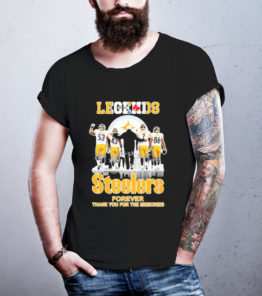 Steelers Legends Forever Thank You For The Memories City Skyline T-Shirt