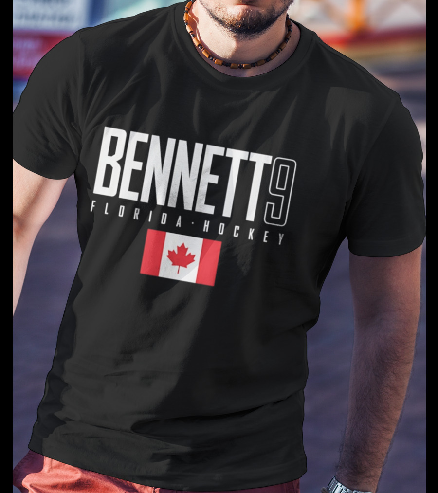Bennett 9 Florida Hockey Canada Flag T-Shirt