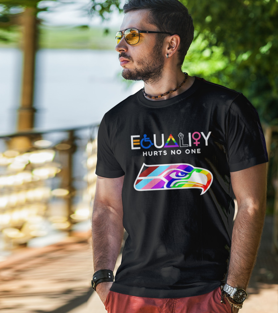 Seattle Seahawks Equality Hurts No One Inclusive Pride T-Shirt