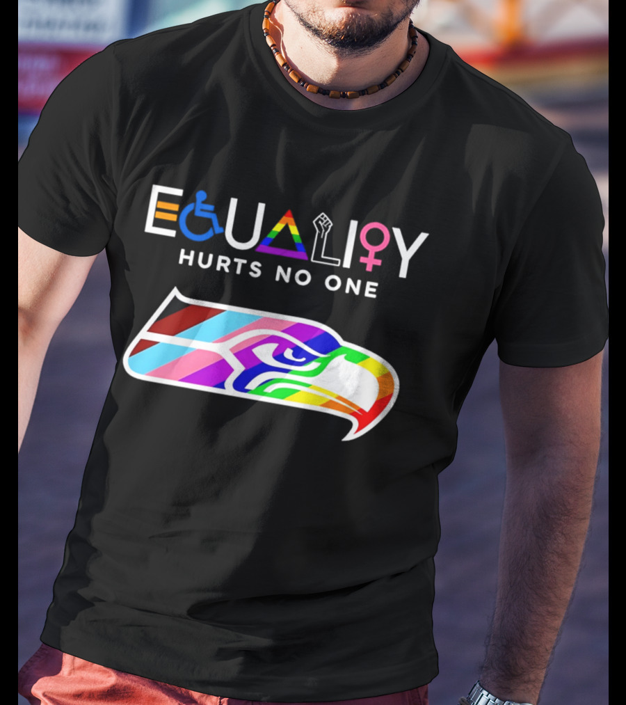 Seattle Seahawks Equality Hurts No One Inclusive Pride T-Shirt