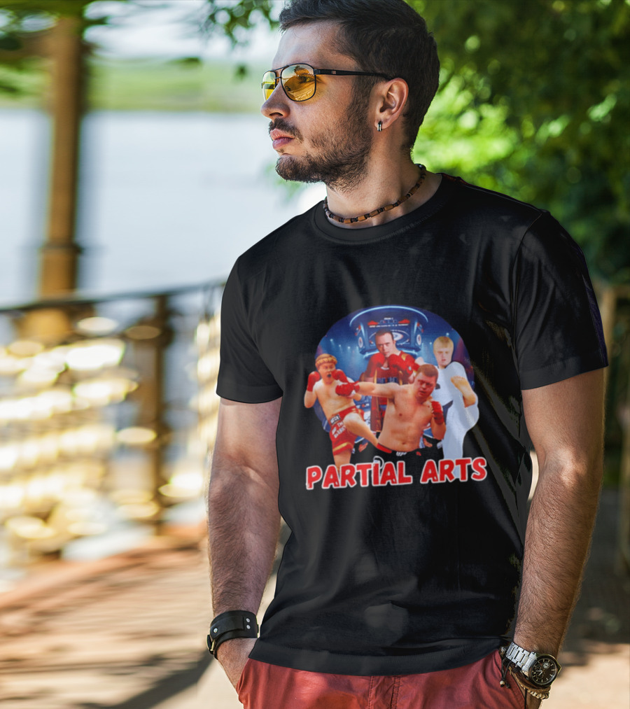 Partial Arts Fighters In Arena Battle T-Shirt