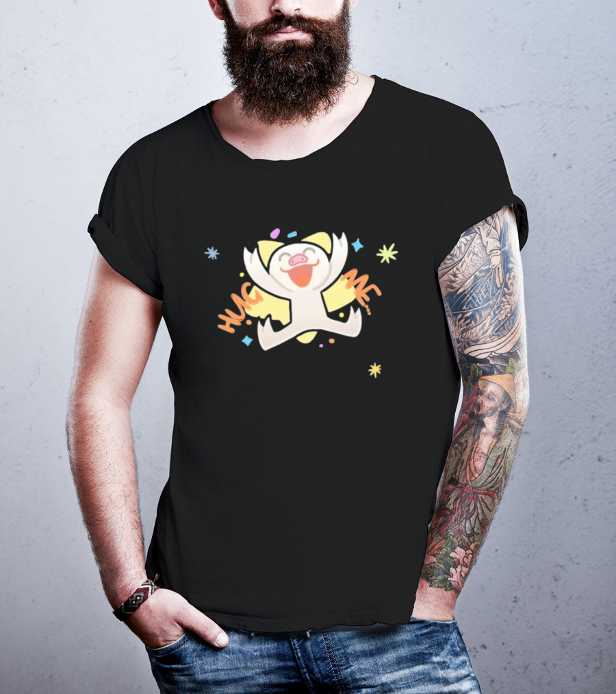 Shovda Hug Me Cute Cartoon Pig With Colorful Stars And Burst T-Shirt