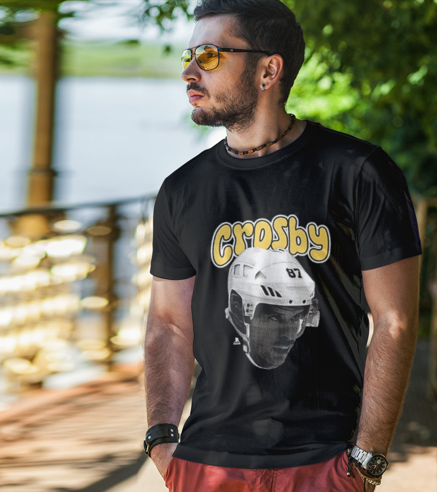 Sidney Crosby Pittsburgh Penguins Hockey 87 Big Face T-Shirt